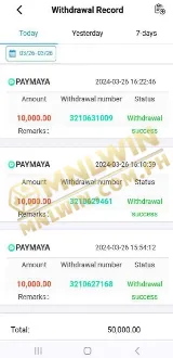 MNLWIN Casino Withdrawal Record